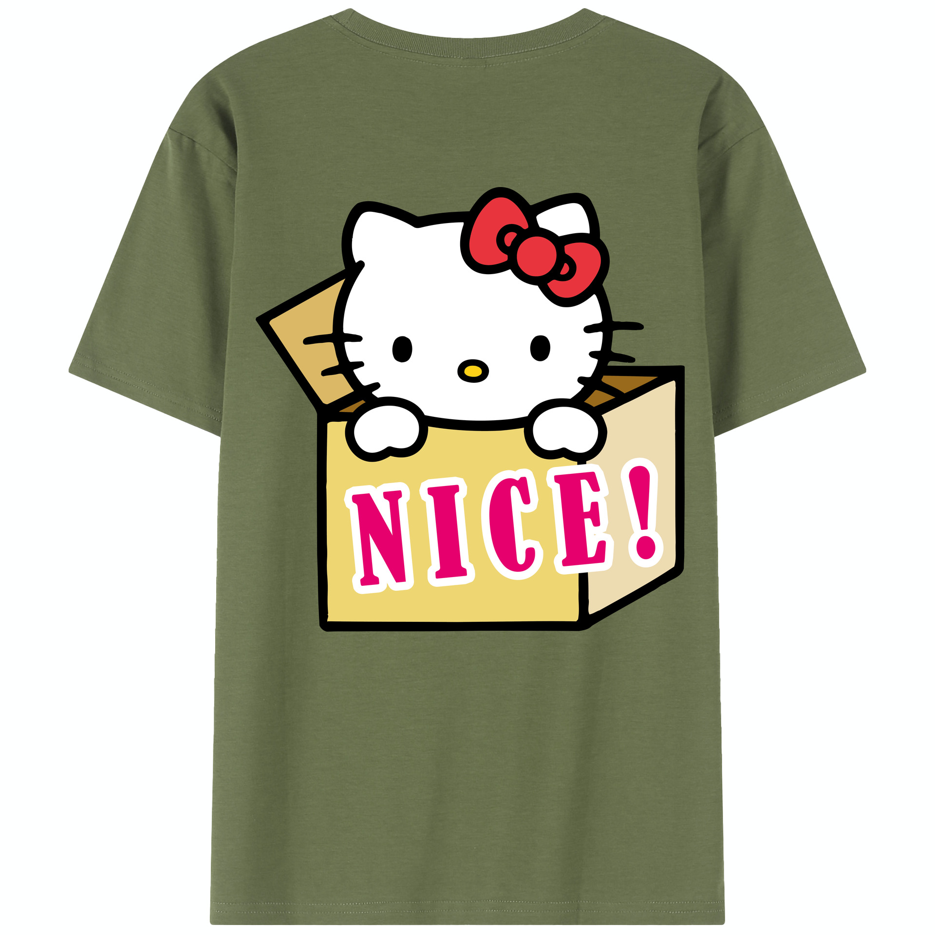 （画像用） Hello Kitty ハローキティ 綿100％半袖Tシャツ（背面プリント）